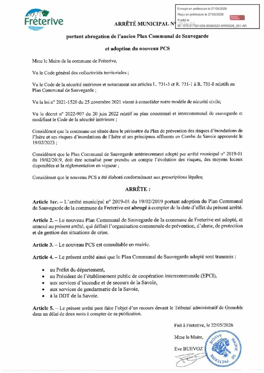 Adoption du nouveau PCS