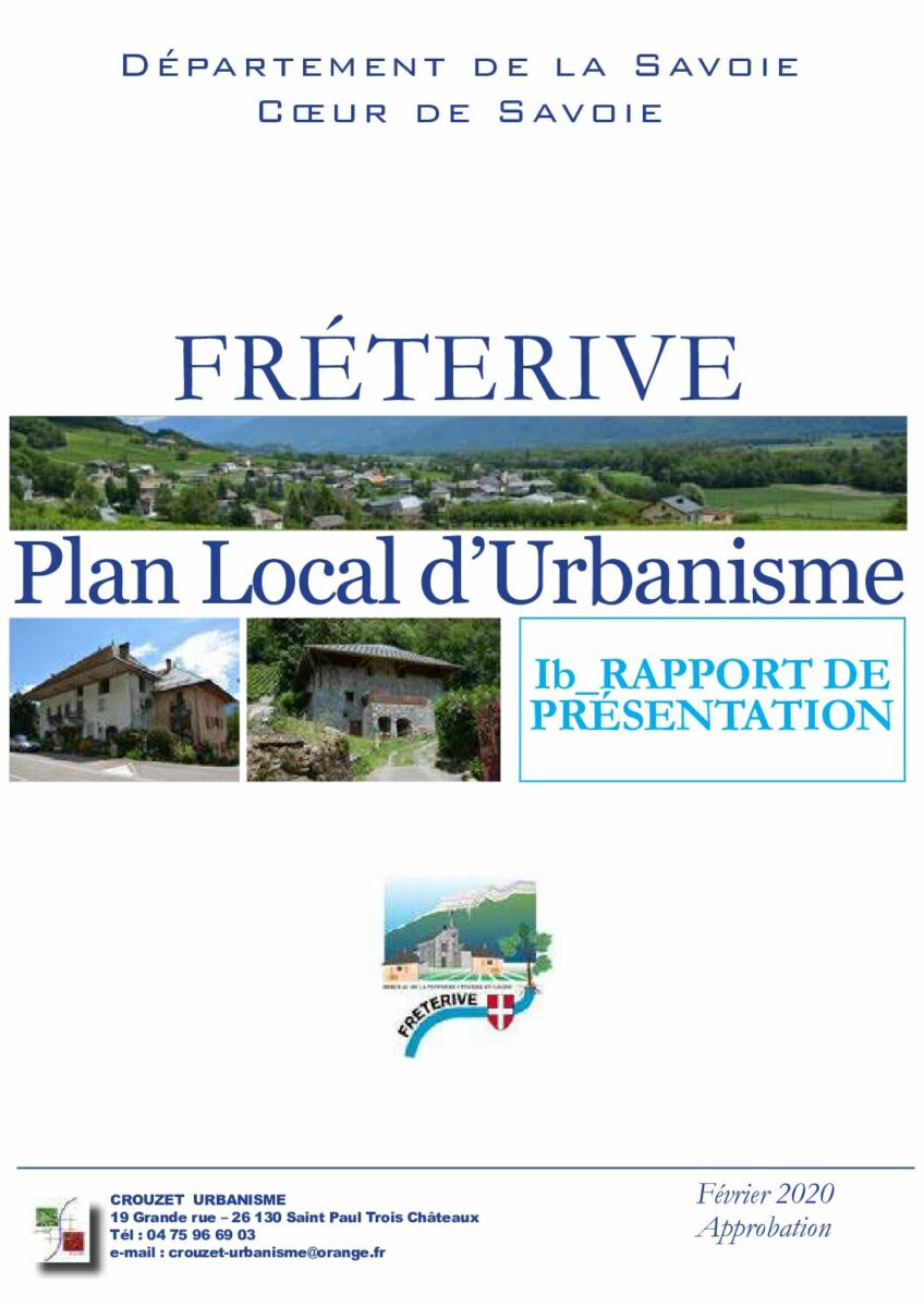 Rapport de présentation du PLU de 2020